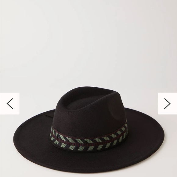 Stylish Black Fedora Hat with Patterned Band